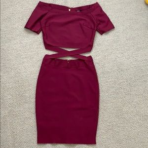 Fuchsia bandage bodycon dress